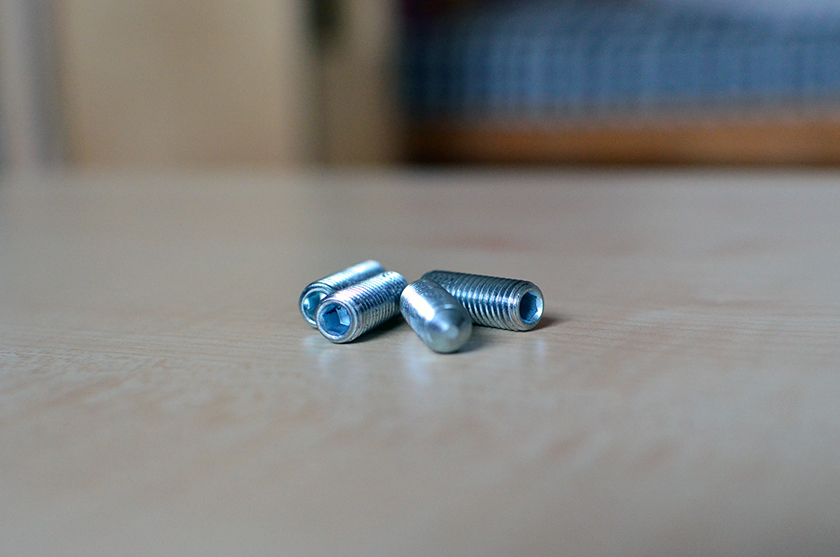 Grub screws I bought from the nearby hardware store